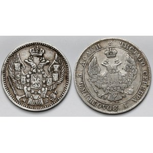 20 kopiejek = 40 groszy 1850 i 25 kopiejek = 50 groszy 1846 MW, Warszawa - zestaw (2szt)
