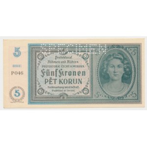 Bohemia and Moravia, 5 Korun (1940) - SPECIMEN