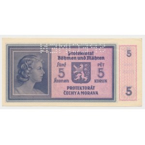 Bohemia and Moravia, 5 Korun (1940) - SPECIMEN