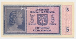 Bohemia and Moravia, 5 Korun (1940) - SPECIMEN