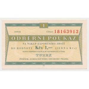 Czechoslovakia, TUZEX Commodity Voucher, 1 Koruna 1979