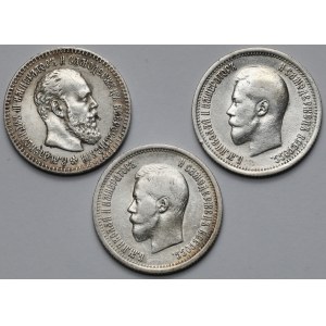 Rosja, 25 kopiejek 1894-1896 - zestaw (3szt)