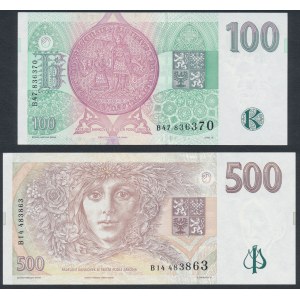 Czech Republic, 100 & 500 Korun 1995 (2pcs)