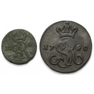 Poniatowski, Szeląg 1767 i Grosz 1790 - zestaw (2szt)
