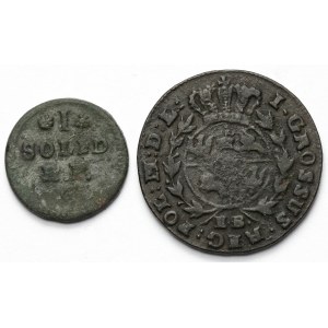 Poniatowski, Szeląg 1767 i Grosz 1790 - zestaw (2szt)