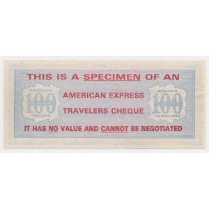 American Express, Travelers Cheque SPECIMEN 100 Dollars