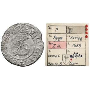 Zygmunt III Waza, Szeląg Ryga 1588 - ex. Kałkowski