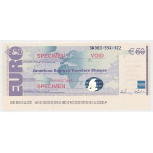 American Express, Travelers Cheque SPECIMEN 50 Euro