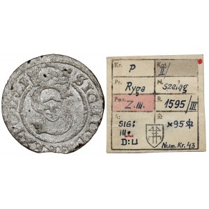 Zygmunt III Waza, Szeląg Ryga 1595 - ex. Kałkowski