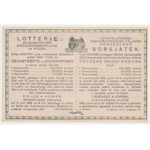 Loterya na cele opieki nad grobami poległych w Polsce, Lublin, 4 kr 1917