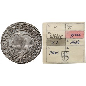 Zygmunt I Stary, Grosz Elbląg 1534 - ex. Kałkowski