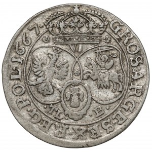 Jan II Kazimierz, Szóstak Bydgoszcz 1667 TLB - ex. Kałkowski