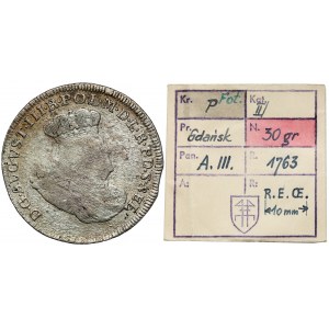 August III Sas, Złotówka Gdańsk 1763 REOE - ex. Kałkowski