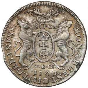 August III Sas, Złotówka Gdańsk 1763 REOE - ex. Kałkowski