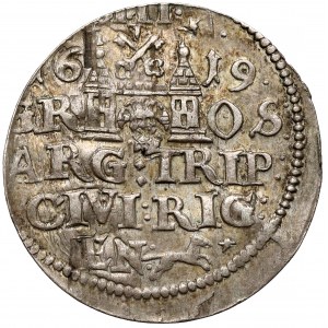 Zygmunt III Waza, Trojak Ryga 1619 - średnie popiersie - RZADKIE
