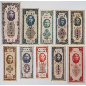 China, Shanghai 50 - 10.000 Customs Gold Units 1930-1947 (10pcs)