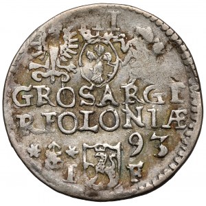 Zygmunt III Waza, Trojak Olkusz 1593 - ruszt z lewej - b.rzadki