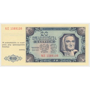 20 złotych 1948 - KE - z nadrukiem okolicznościowym