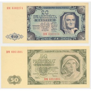 20 zł HM i 50 zł DM 1948 - zestaw (2szt)