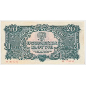 20 złotych 1944 ...owe - YY - nietypowe wymiary - wyższy, a krótszy