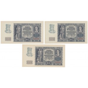 20 złotych 1940 - K - numery kolejne (3szt)