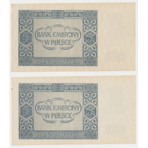 5 złotych 1941 - Ser.AE - numery kolejne (2szt)