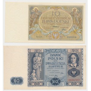 Zestaw 10 zł 1929 i 20 zł 1936 (2szt)