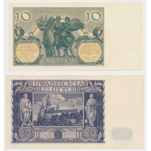 Zestaw 10 zł 1929 i 20 zł 1936 (2szt)