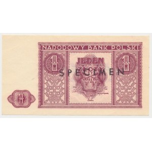 1 złoty 1946 - SPECIMEN - czarny i bez skreśleń - rzadki