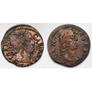 Jan II Kazimierz, Boratynki koronne 1660 i 1663 - zestaw (2szt)