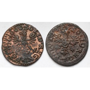 Jan II Kazimierz, Boratynki koronne 1660 i 1663 - zestaw (2szt)