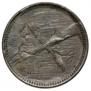 Litwa, 1 Centas 1936 - SKASOWANY stempel - data nad Pogonią - rzadkość
