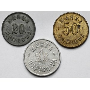 Przemyśl, 38. Pułk Strzelców Lwowskich - 20-50 groszy i 1 złoty - zestaw (3szt)