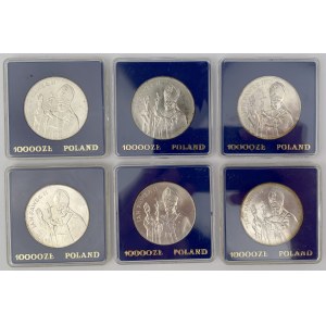 SREBRO 10.000 złotych 1987 Jan Paweł II - zestaw (6szt)