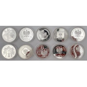 10 złotych 1998-2000 - zestaw (10szt)