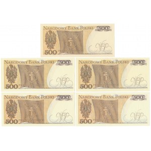 500 zł 1982 - MIX serii - zestaw (5szt)