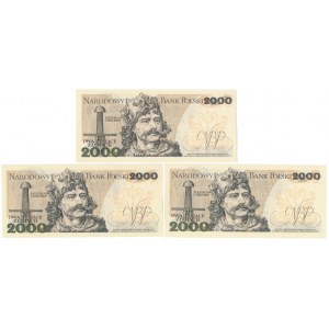 2.000 zł 1979 - AF, AG i AH - zestaw (3szt)