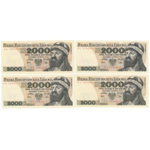 2.000 zł 1979 - AB, AC, AD i AE - zestaw (4szt)