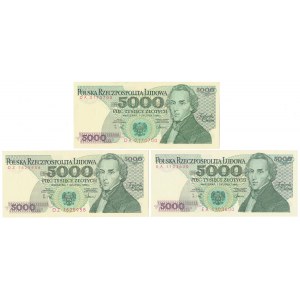 5.000 zł 1988 - DA, DZ i EA - zestaw (3szt)