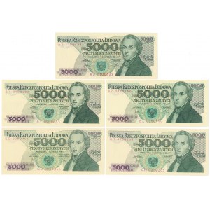 5.000 zł 1982 - MIX serii - zestaw (5szt)