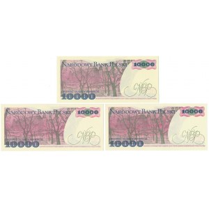 10.000 zł 1988 - CP, DH i DS - zestaw (3szt)