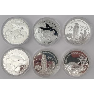 20 złotych 2002-2007 zwierzęta - zestaw (6szt)
