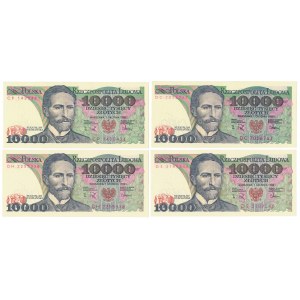 10.000 zł 1988 - MIX serii - zestaw (4szt)