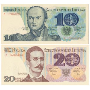 10 i 20 zł 1982 - A - zestaw (2szt)