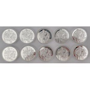 10 złotych 2001 Jan III Sobieski - zestaw (10szt)