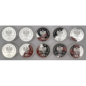10 złotych 2001 Jan III Sobieski - zestaw (10szt)