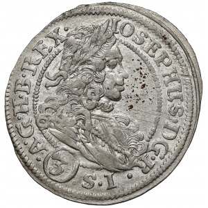 Śląsk, Józef I, 3 krajcary 1709 FN, Wrocław