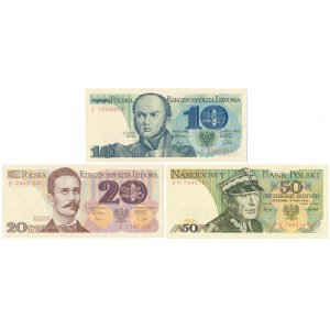 Zestaw 10, 20 i 50 zł 1975-1982 (3szt)