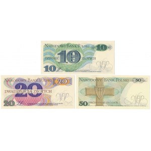 Zestaw 10, 20 i 50 zł 1975-1982 (3szt)