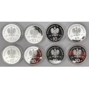 10 złotych 2001 Jan III Sobieski - zestaw (8szt)